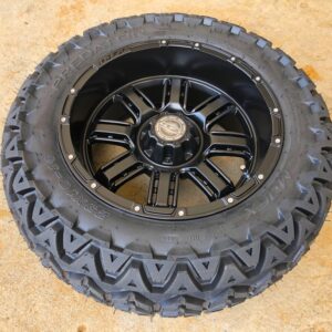 Golf-Cart-Tire-and-Wheel-14-Inch-Flat-Black-Transformer-with-Predator-Tire-01-1