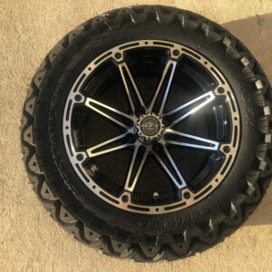 14 INCH MACHINED BLACK ELEMENT WHEEL 23X10X14 PREDATOR TIRE FOR SALE